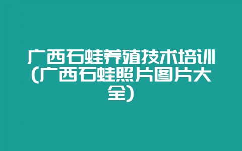 广西石蛙养殖技术培训(广西石蛙照片图片大全)-会东网