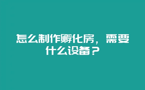 怎么制作孵化房,需要什么设备?插图 怎么制作孵化房,需要什么设备?插图