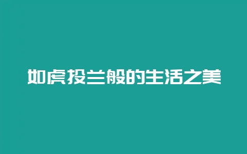 如虎头兰般的生活之美-会东网
