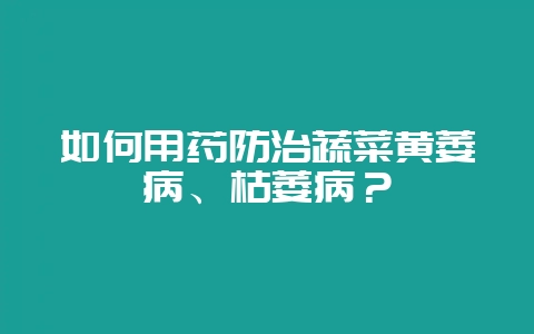 如何用药防治蔬菜黄萎病、枯萎病？-会东网