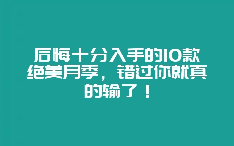 后悔十分入手的10款绝美月季，错过你就真的输了！-会东网