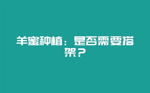 羊蜜种植:是否需要搭架?插图 羊蜜种植:是否需要搭架?插图