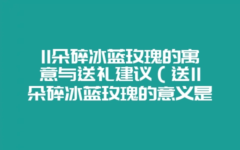 11朵碎冰蓝玫瑰的寓意与送礼建议（送11朵碎冰蓝玫瑰的意义是-会东网