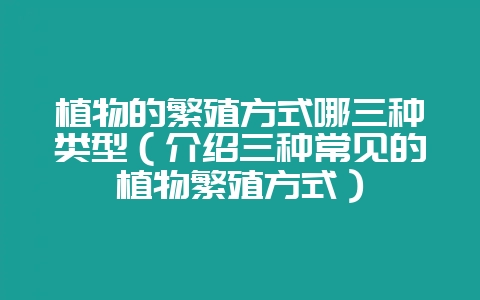 植物的繁殖方式哪三种类型（介绍三种常见的植物繁殖方式）-会东网
