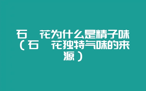 石楠花为什么是精子味(石楠花独特气味的来源)插图 石楠花为什么是精子味(石楠花独特气味的来源)插图