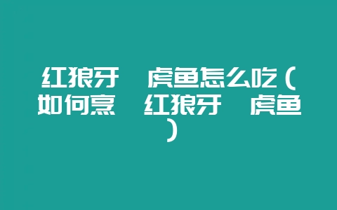 红狼牙鰕虎鱼怎么吃（如何烹饪红狼牙鰕虎鱼）-会东网