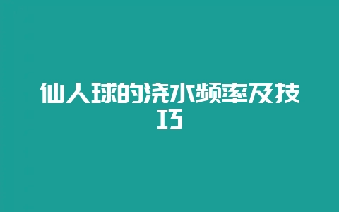 仙人球的浇水频率及技巧插图 仙人球的浇水频率及技巧插图