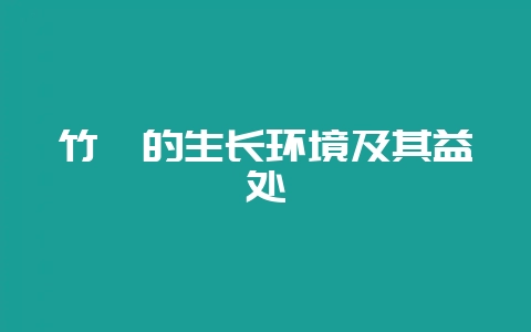 竹荪的生长环境及其益处-会东网