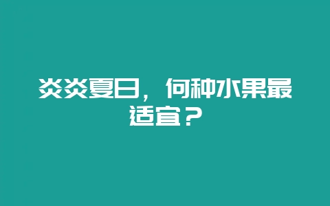 炎炎夏日,何种水果最适宜?-会东网