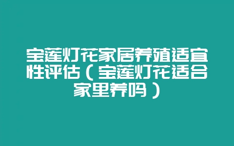 宝莲灯花家居养殖适宜性评估（宝莲灯花适合家里养吗）-会东网