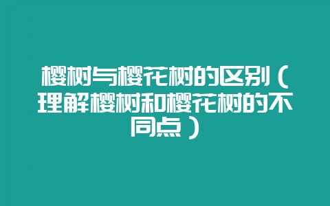 樱树与樱花树的区别（理解樱树和樱花树的不同点）-会东网