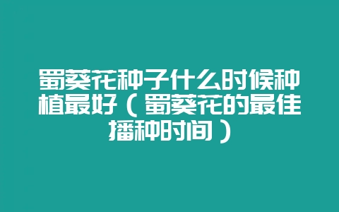 蜀葵花种子什么时候种植最好(蜀葵花的最佳播种时间)-会东网