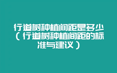 行道树种植间距是多少（行道树种植间距的标准与建议）-会东网