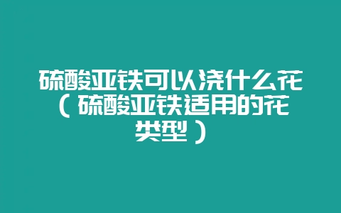 硫酸亚铁可以浇什么花(硫酸亚铁适用的花卉类型)插图 硫酸亚铁可以浇什么花(硫酸亚铁适用的花卉类型)插图