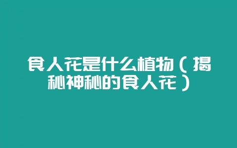 食人花是什么植物(揭秘神秘的食人花)-会东网
