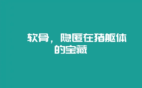 豚软骨，隐匿在猪躯体的宝藏-会东网