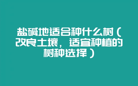 盐碱地适合种什么树（改良土壤，适宜种植的树种选择）-会东网