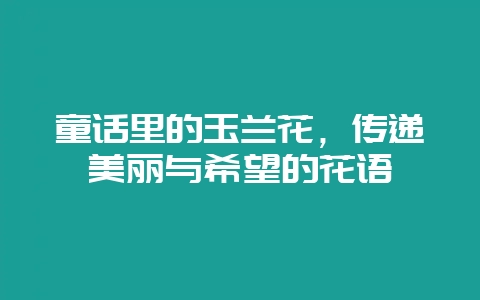 童话里的玉兰花，传递美丽与希望的花语-会东网