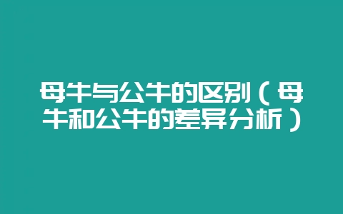 母牛与公牛的区别（母牛和公牛的差异分析）-会东网