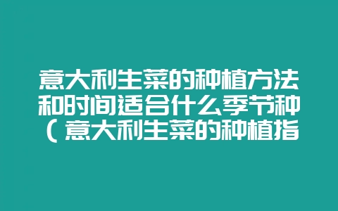 意大利生菜的种植方法和时间适合什么季节种（意大利生菜的种植指-会东网