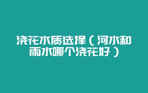 浇花水质选择（河水和雨水哪个浇花好）-会东网