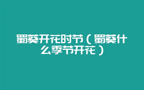蜀葵开花时节（蜀葵什么季节开花）-会东网
