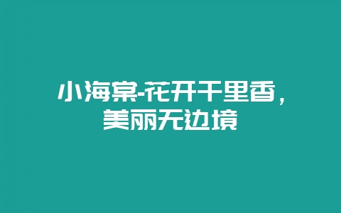 小海棠-花开千里香,美丽无边境插图 小海棠-花开千里香,美丽无边境插图