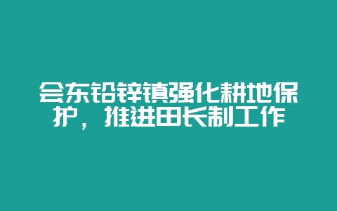 会东铅锌镇强化耕地保护，推进田长制工作-会东网