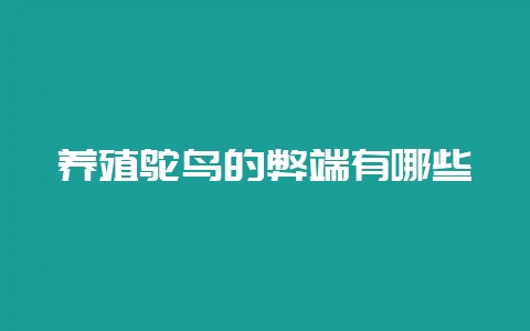养殖鸵鸟的弊端有哪些-会东网