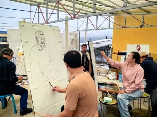 会东县政协诗书画院：重走长征之路写生团冕宁桥镇活动简报插图3