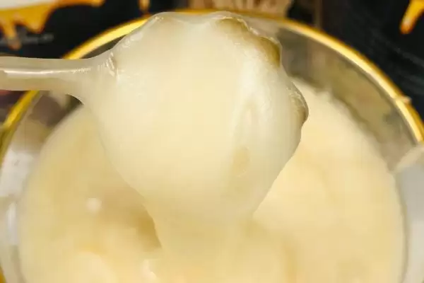 正宗椴树蜜的特征，质地粘稠呈水白色插图1
